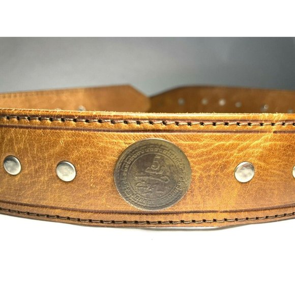 Vintage Cowhide Leather Women\'s Belt with 10 International Coins and Small Bag
